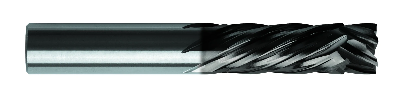 RobbJack CR-602 compression router with Black Widow DLC coating, 6-flute compression geometry on the cutting end