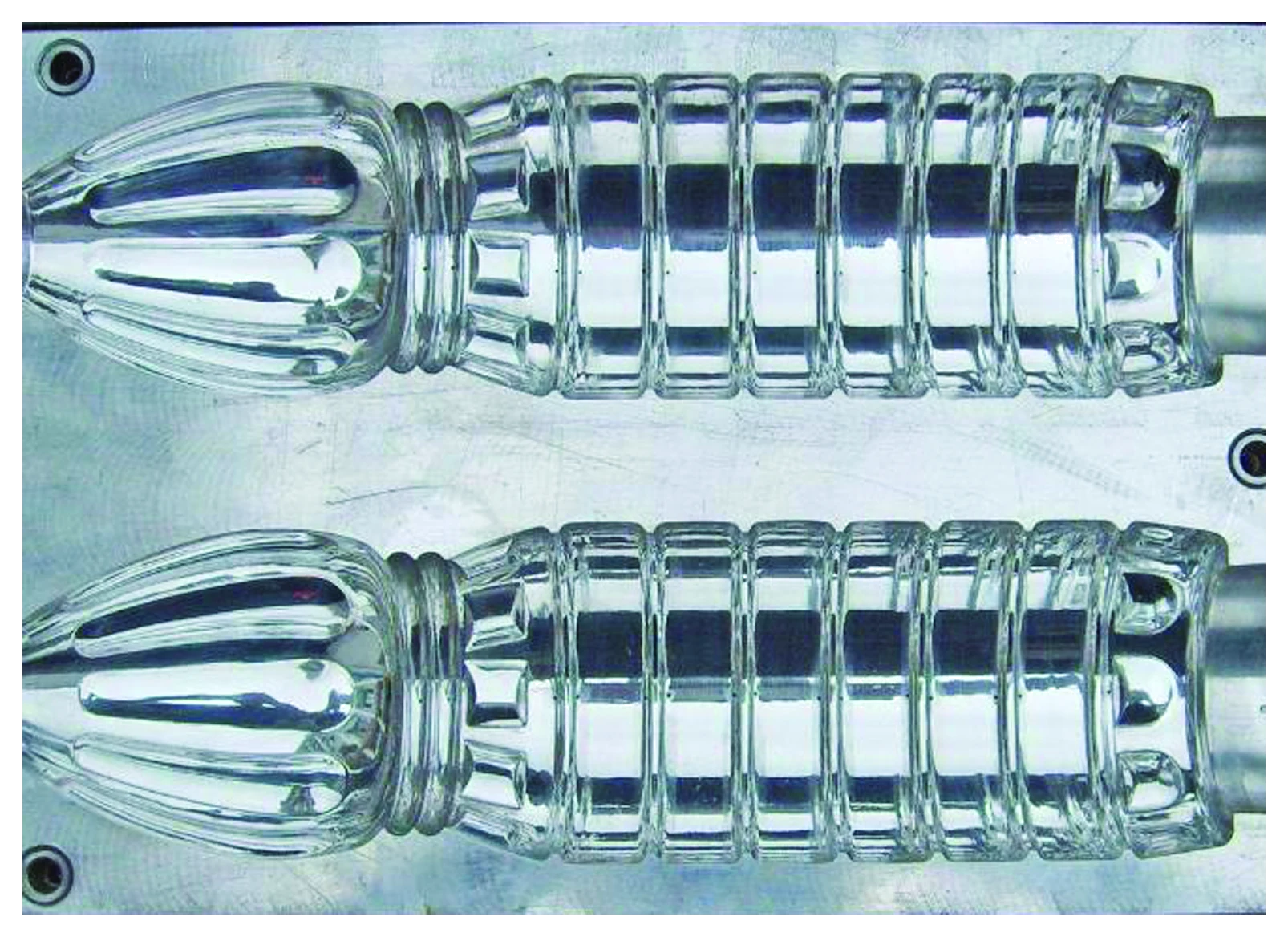 Bottle blow-mold cavity machined with DM Series die/mold end mills