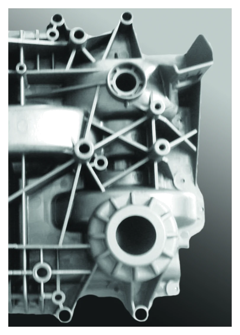 Hardened mold component with ribs and bores machined with TM Series toroid end mills