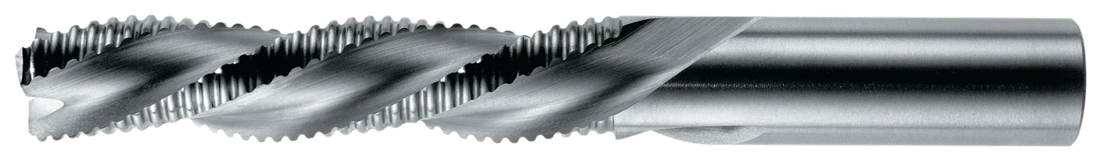 RobbJack WRD-303 three flute rougher solid carbide downshear router with serrated roughing profile