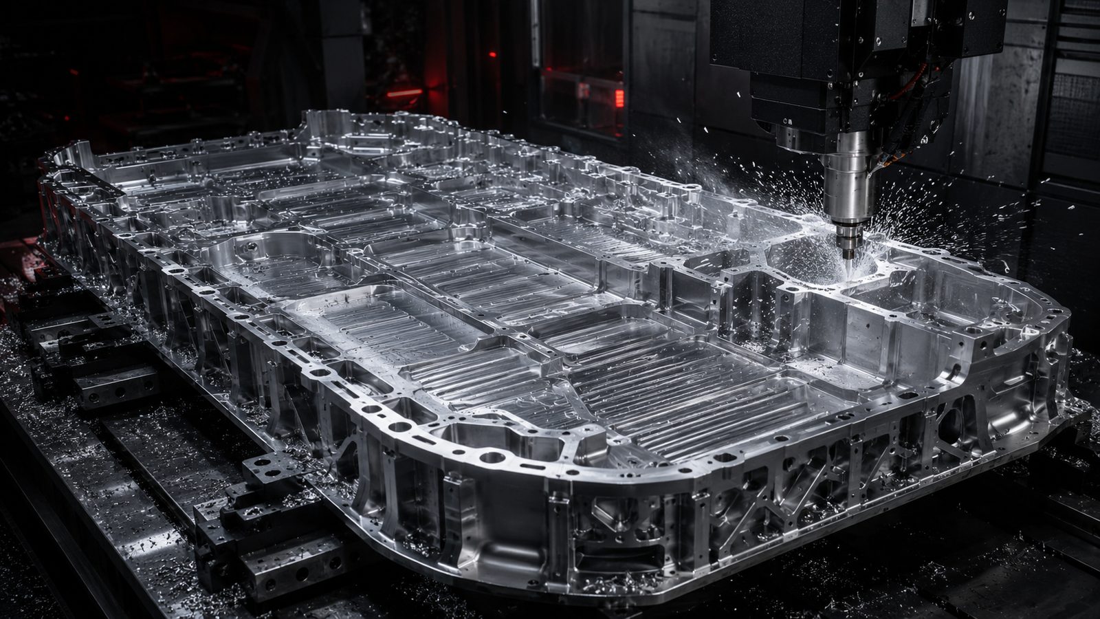 Automotive & EV — RobbJack tooling machining a precision part