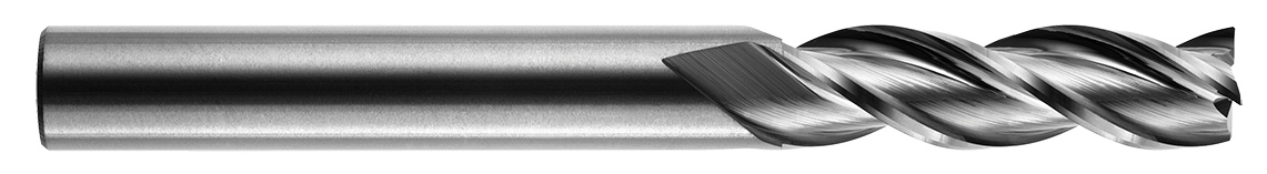 3 Flute Aluminum Chatter Reduction Hi-Performance Long Len. Carbide End Mill — AL3-304-06