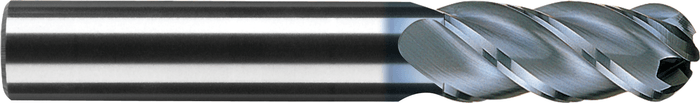 4 Flute Ball End Standard Length Metric Tuffy Grade Carbide End Mill with Hone — MB-440-06