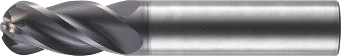 4 Flute Variable Helix Ball End Std. Length Metric Tuffy Grade Carbide End Mill — MXG-402-08-BN